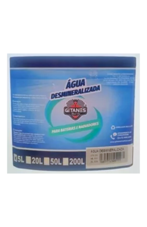 Água Desmineralizada para Baterias e Radiadores  5 Litros- Gitanes - Água Desmineralizada para Baterias e Radiadores 5 Litros- Gitanes 3