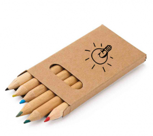 Caixa com 6 lápis de cor