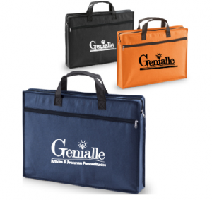 Pasta em TNT com alças de mão e zíper