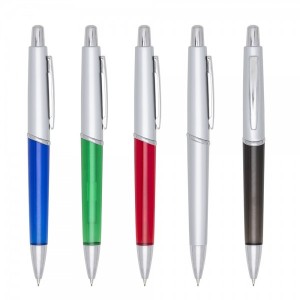 Lapiseira plástica com detalhes translúcidos