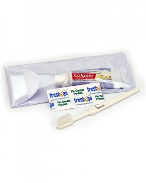 Kit higiene bucal adulto em estojo de PVC Kit higiene bucal adulto em estojo de PVC