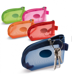 Porta moedas em PVC e tela