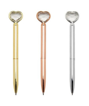 Caneta Metal Coração Diamante Caneta Metal Coração Diamante