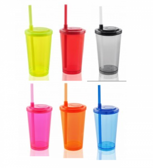 Copo calderetta 300ml com tampa e canudo cores translúcidas Copo calderetta 300ml com tampa e canudo cores translúcidas