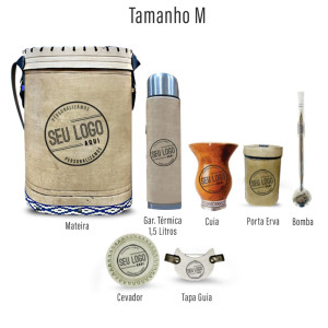 Kit Gaúcho para Chimarrão 7 peças- Tamanho Médio