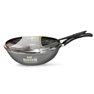 Panela anti aderente Wok kit com espátula
