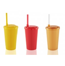 Copo calderetta 300ml com tampa e canudo cores sólidas Copo calderetta 300ml com tampa e canudo cores sólidas