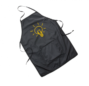 Avental em bagum com bolso Avental em bagum com bolso