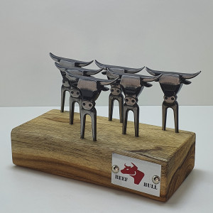 Kit 6 Garfinhos Prata Velho + Base - 