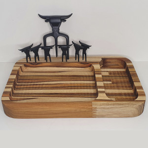 Kit Tábua Gamela + Tridente e 6 Garfinhos Black - 