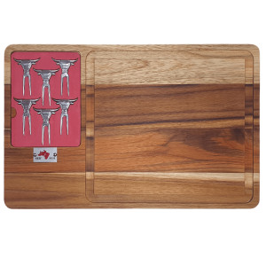 Tábua P/ Churrasco c/ 6 Garfinhos Polido