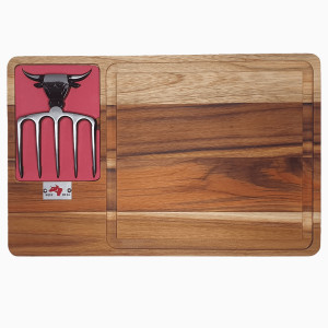 Tábua P/churrasco c/ Garfo Prata Velho