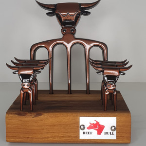 Kit Garfo 5 Pontas c/ 6 Garfinhos Cobre Velho