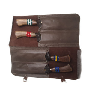 Case Couro 4 Facas (pf3)