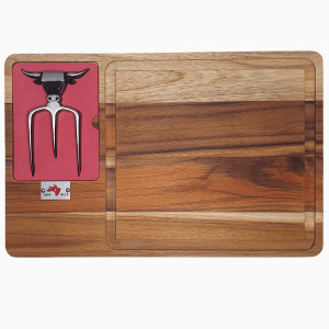 Tábua P/churrasco c/ Tridente Prata Velho