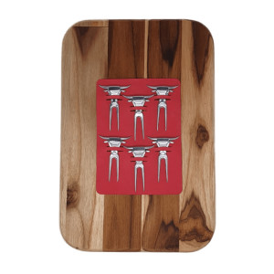 Tábua Para Petisco c/ 6 Garfinhos Polido - 