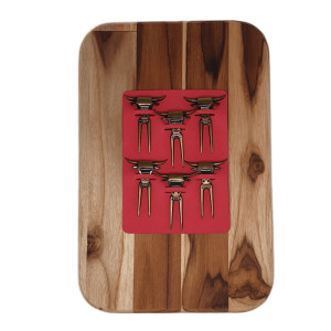 Tábua Para Petisco c/ 6 Garfinhos Ouro Velho