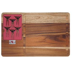 Tábua P/ Churrasco c/ 6 Garfinhos Cobre Velho - 