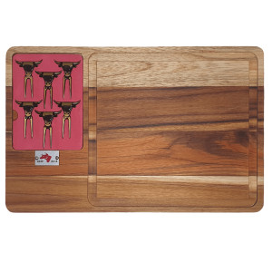 Tábua P/ Churrasco c/ 6 Garfinhos Ouro Velho