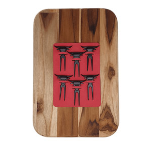 Tábua Para Petisco c/ 6 Garfinhos Black - 