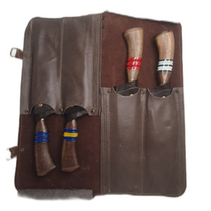 Case Couro 4 Facas (pf3) - 