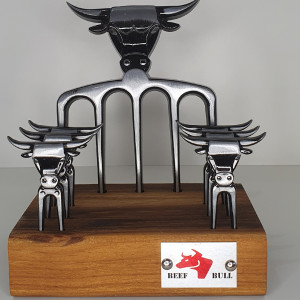 Kit Garfo 5 Pontas c/ 6 Garfinhos Prata Velho