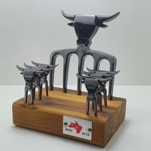 Kit Garfo 5 Pontas c/ 6 Garfinhos Prata Velho - 