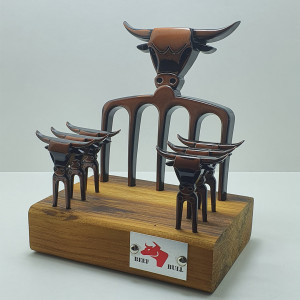 Kit Garfo 5 Pontas c/ 6 Garfinhos Cobre Velho - 