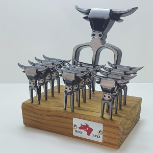 Kit Garfo 5 Pontas c/ 12 Garfinhos Prata Velho - 