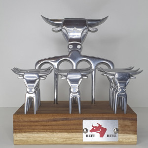 Kit Garfo 5 Pontas c/ 12 Garfinhos Polido