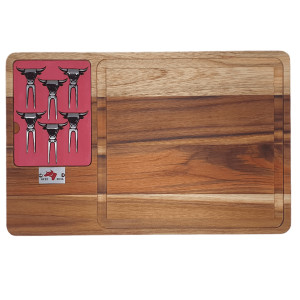 Tábua P/ Churrasco c/ 6 Garfinhos Prata Velho