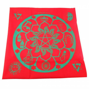 TOALHA PARA TARÔ MANDALA CIGANA - VERMELHO