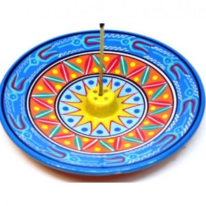 INCENSÁRIO PERUANO EM CERÂMICA  CORES SORTIDAS 11cm