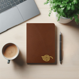 CADERNO DA MARA(vilhosa) EM COURINO MARROM