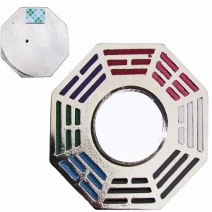 MINI BAGUÁ EM METAL COLORIDO COM ESPELHO REDONDO 5 CM