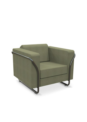 Sofá Espera 12205 1 Lugar - Pé Tubular Cromado - Linha Box - Cavaletti  - Rev Space - Cor (Space) Marrom Sofá Espera 12205 1 Lugar - Pé Tubular Cromado - Linha Box - Cavaletti  - Rev Space - Cor (Space) Marrom