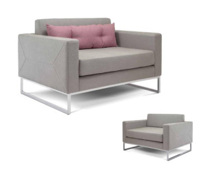Poltrona 39205, Estrutura Tubular Pintada - Linha Box Four - Cavaletti  - Rev Vinil - Cor (Vinil) Amarelo Poltrona 39205, Estrutura Tubular Pintada - Linha Box Four - Cavaletti  - Rev Vinil - Cor (Vinil) Amarelo
