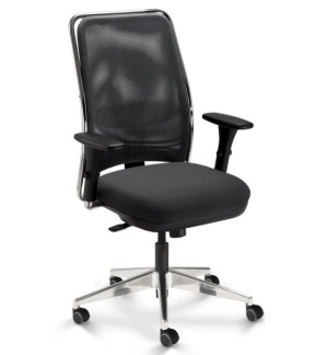 Cadeira Giratória 16001 Sre-Mc, Encosto Tela Newnet, C/ Apoio Lombar Regulável, Aranha Nylon, Rod. 50 Pu, Braço 3D - Linha Newnet - Cavaletti  - Rev Vinil - Cor (Vinil) Terracota - Tlnew Marrom