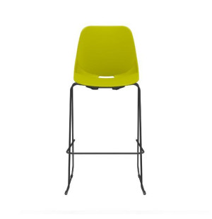 Cadeira Fixa Alta Quick 62023 Base Trapezoidal, Concha Termoplástica, Estrutura Preta – Plaxmetal  - Rev Plásticos Plaxmetal - Plpx Plástico Preto 13