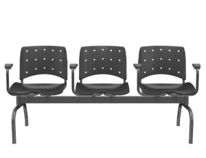 Longarina Ergoplax 53859 3 Lugares, Assento E Encosto Preto, Pé Metal, Estrutura Preta, Com Braços - Plaxmetal  - Rev Plásticos Plaxmetal - Plpx Plástico Preto 13 Longarina Ergoplax 53859 3 Lugares, Assento E Encosto Preto, Pé Metal, Estrutura Preta, Com Braços - Plaxmetal  - Rev Plásticos Plaxmetal - Plpx Plástico Preto 13