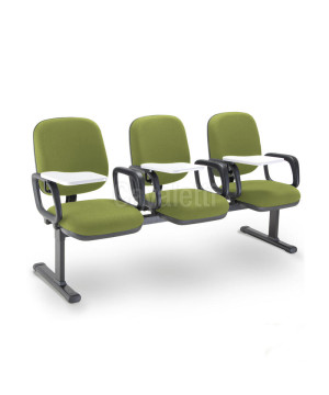 Conjunto Poltronas Auditório 4005 Ue 3L Braço Americano, Prancheta Melamínico - Linha Start - Cavaletti  - Rev Space - Cor (Space) Marrom Conjunto Poltronas Auditório 4005 Ue 3L Braço Americano, Prancheta Melamínico - Linha Start - Cavaletti  - Rev Space - Cor (Space) Marrom