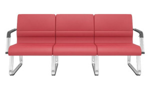 Sofá Sublime 39969 3 Lugares, Com Braço, Estrutura Cromada - Plaxmetal  - Rev Vinil - Corplax Vinil Vermelho Sofá Sublime 39969 3 Lugares, Com Braço, Estrutura Cromada - Plaxmetal  - Rev Vinil - Corplax Vinil Vermelho