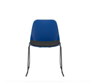 Cadeira Fixa Quick 62021 Base Trapezoidal, Concha Termoplástica Com Estofado No Assento, Estrutura Preta - Plaxmetal  - Rev Vinil - Corplax Vinil Preto - Plpx Plástico Preto 13