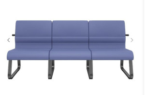 Sofá Sublime 39969 3 Lugares, Sem Braço, Estrutura Preta - Plaxmetal  - Rev Vinil - Corplax Vinil Cinza Sofá Sublime 39969 3 Lugares, Sem Braço, Estrutura Preta - Plaxmetal  - Rev Vinil - Corplax Vinil Cinza