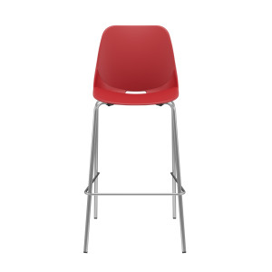 Cadeira Fixa Alta Quick 62022 Base 4 Pés, Concha Termoplástica, Estrutura Cromada – Plaxmetal  - Rev Plásticos Plaxmetal - Plpx Plástico Azul Bic 12