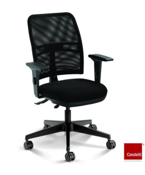 Cadeira Giratória 16002 Syncron, Encosto Tela Newnet, C/ Apoio Lombar Regulável, Aranha Nylon, Rod. 50 Pu, Braço Sl - Linha Newnet – Cavaletti  - Rev Poliéster Méscla - Cor (Mescla) Verde Com Preto - Tlnew Cinza