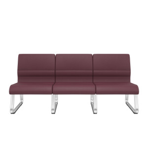 Sofá Sublime 39969 3 Lugares, Sem Braço, Estrutura Cromada - Plaxmetal  - Rev Vinil - Corplax Vinil Vermelho Sofá Sublime 39969 3 Lugares, Sem Braço, Estrutura Cromada - Plaxmetal  - Rev Vinil - Corplax Vinil Vermelho