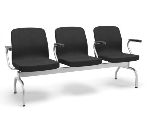 Longarina Soer 3 Lugares 67007 Com Braço, Estrutura Cromada - Plaxmetal  - Rev Polipropileno - Corplax Pp Verde/Preto Longarina Soer 3 Lugares 67007 Com Braço, Estrutura Cromada - Plaxmetal  - Rev Polipropileno - Corplax Pp Verde/Preto