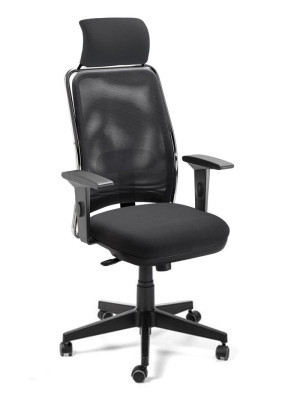 Cadeira Giratória 16001 Syncron, Encosto Tela Newnet, C/ Apoio Lombar Regulável, Apoio Cabeça, Aranha Nylon, Rod. 50 Pu, Braço Sl - Linha Newnet - Cavaletti  - Rev Poliéster - Cor (Poliéster) Azul Antigo - Tlnew Azul