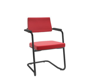 Cadeira Aproximação Izzi 82969 Base S, Braço Integrado, Estrutura Preta - Plaxmetal  - Rev Vinil - Corplax Vinil Marrom Cadeira Aproximação Izzi 82969 Base S, Braço Integrado, Estrutura Preta - Plaxmetal  - Rev Vinil - Corplax Vinil Marrom